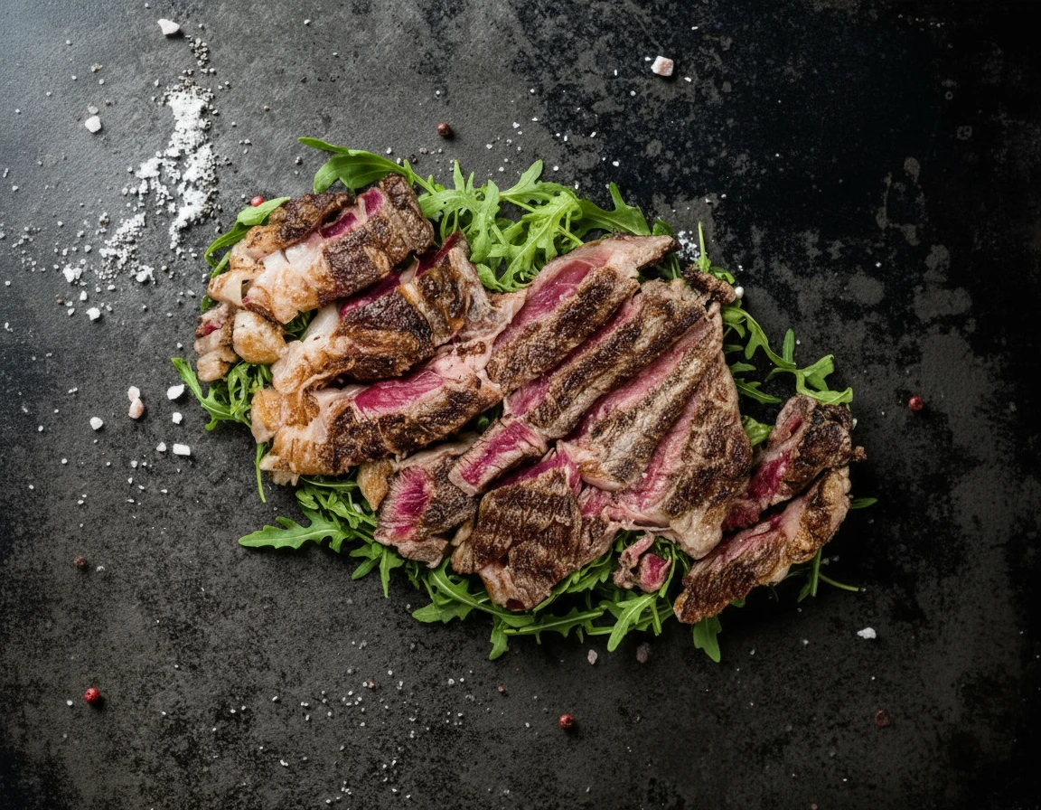 Tagliata di carne su un tagliere