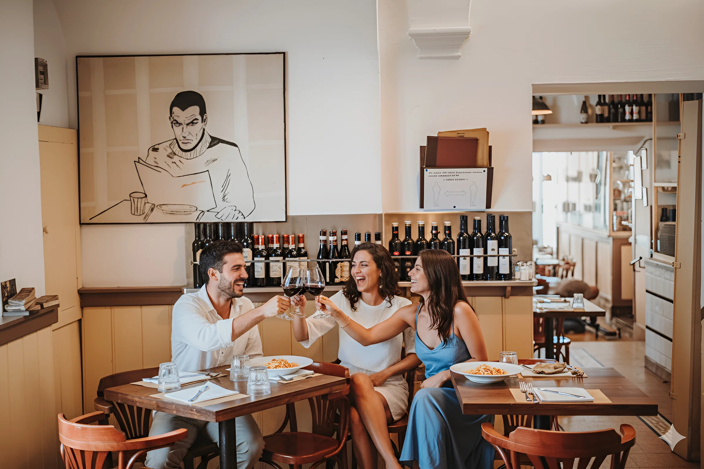 Ospiti seduti nella sala del ristorante